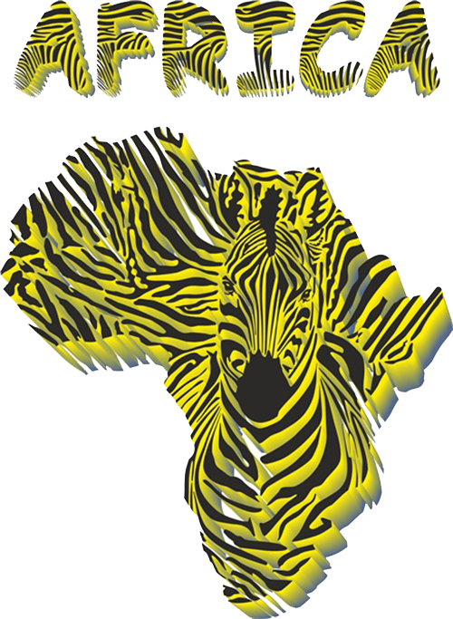 Picture Transparent Stock Giraffe Zebra Illustration - Zebra Africa Shaped Vinyl Sticker Wall Art, Black (500x683), Png Download