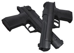 50 Caliber-pistols - Tomb Raider Anniversary Guns (400x300), Png Download