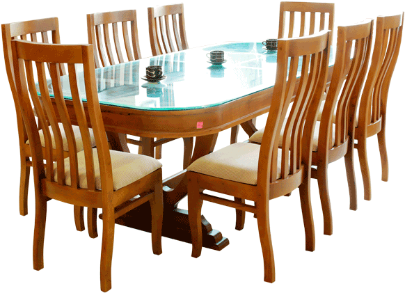 Chabros Dining Table - Dining Table With Chairs Png (700x500), Png Download