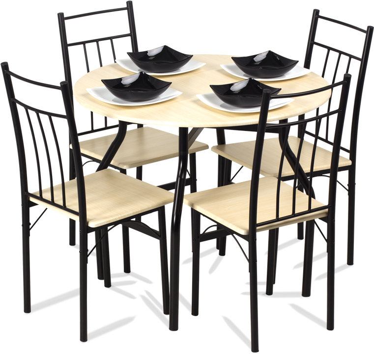 Dining Set Table With 4 Chairs Carmen - Кухненски Комплекти Маса И Столове (800x800), Png Download