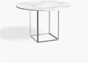 Florence Dining Table Metallic White Frame, White Carrera - Marble (400x400), Png Download