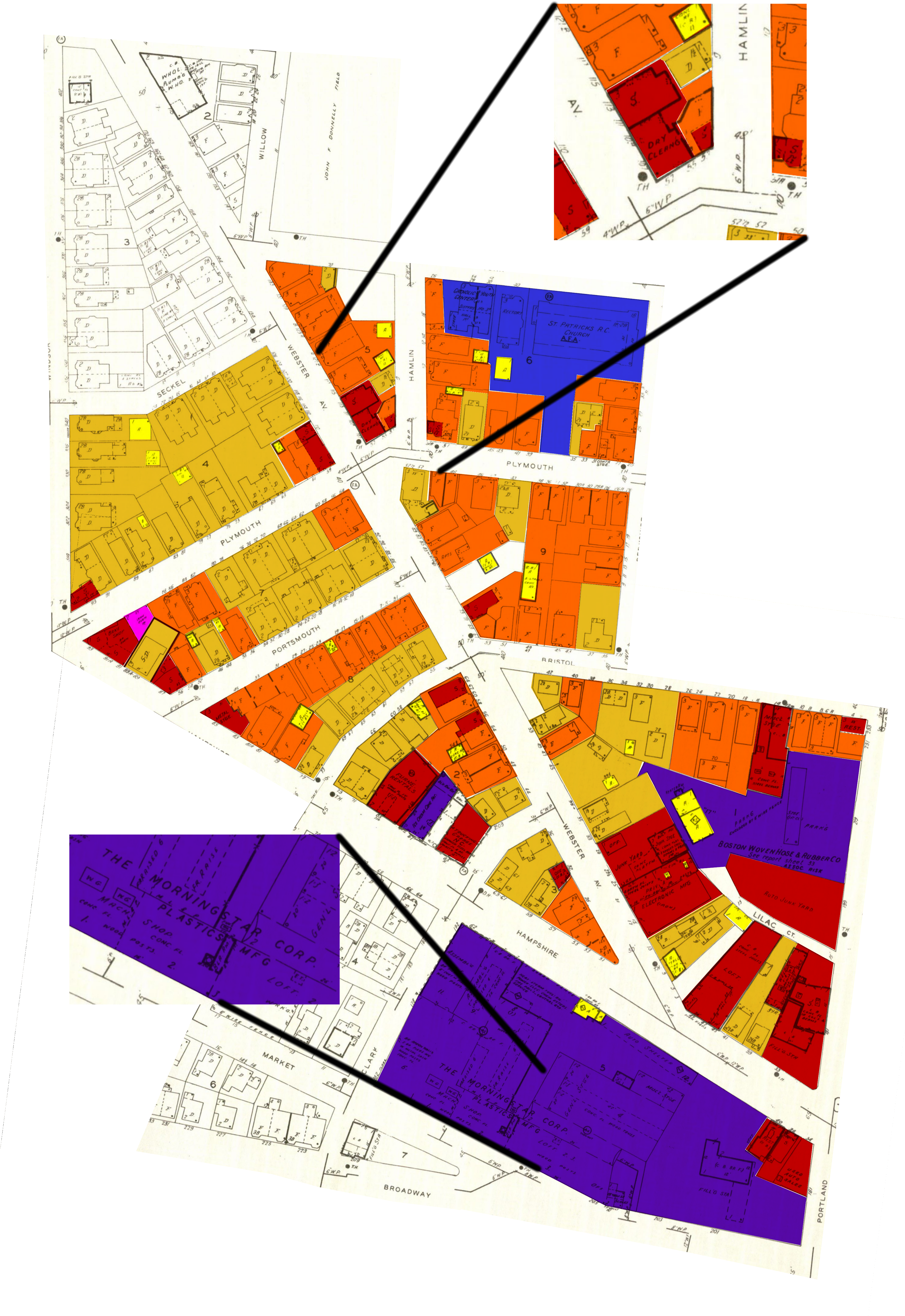 Sanborn Maps From 1970 And 1996 (on Right) With The (3500x5100), Png Download
