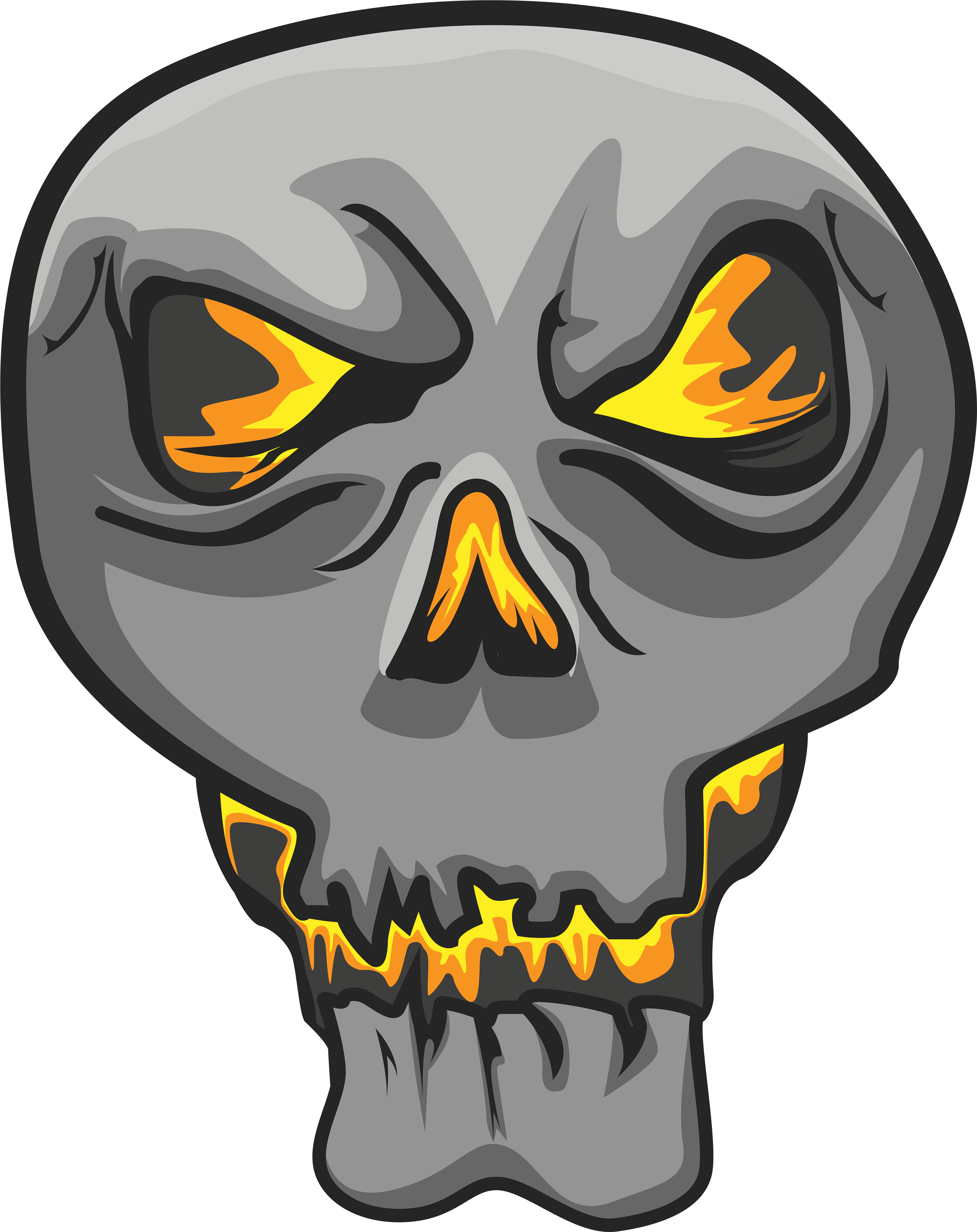 Glowing Skull Perfect Fit To Wear On This Halloween (4500x5400), Png Download