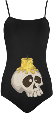 Skull With Candle Strap Swimsuit - Model (500x500), Png Download