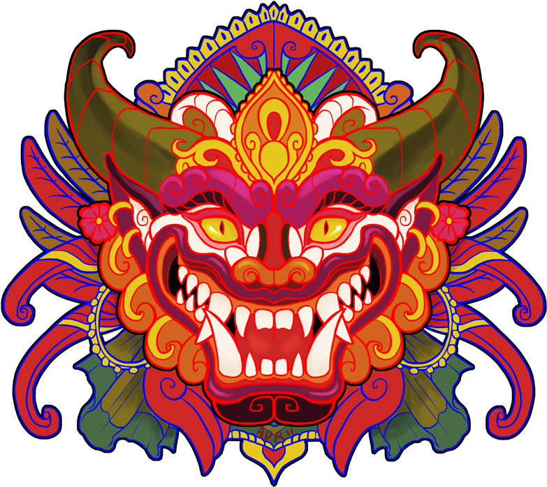 Bali Demon - Bali Mask (870x714), Png Download