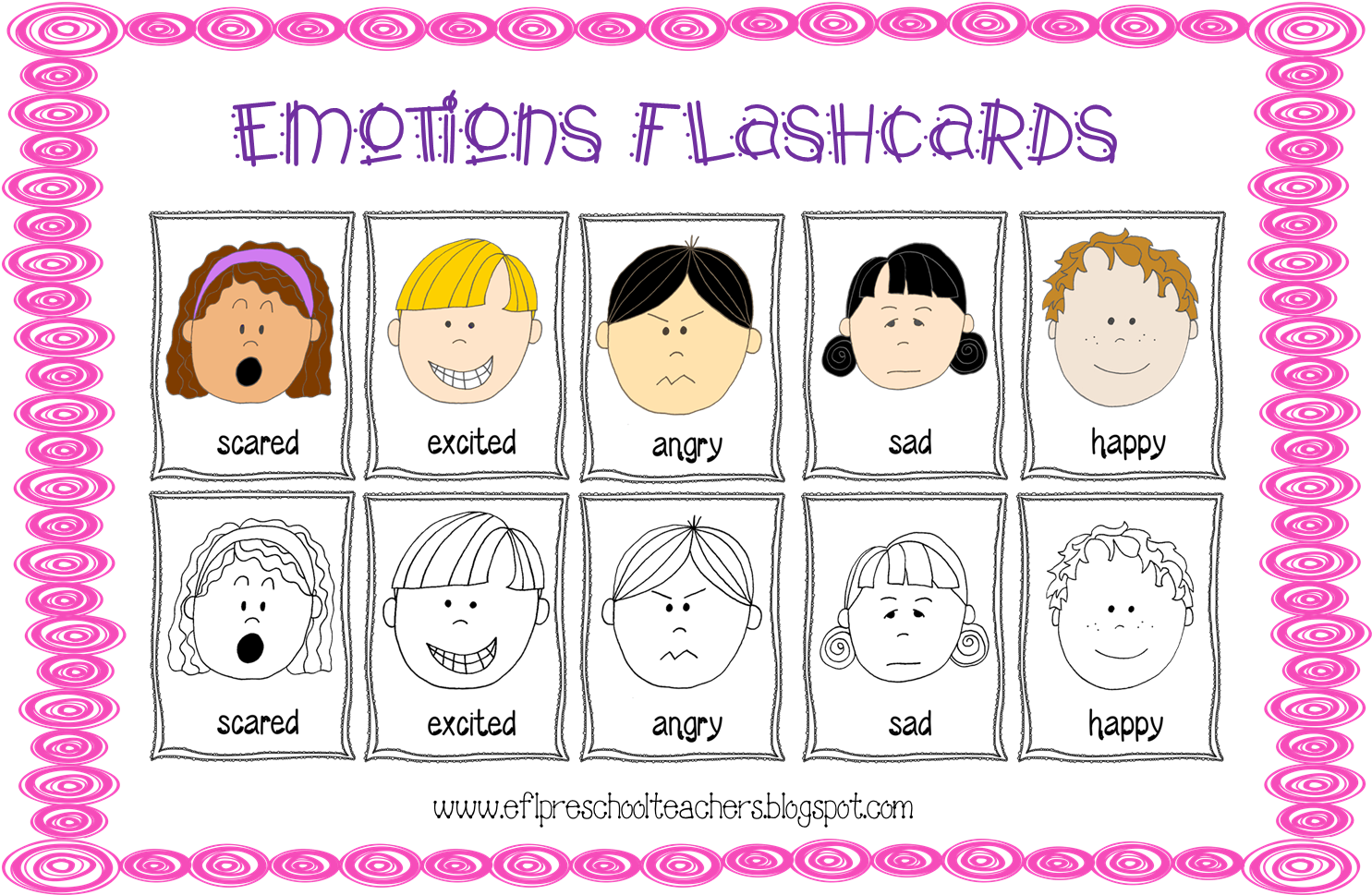 Esl/efl Preschool Teachers - Flashcards Feelings And Emotions (640x415), Png Download