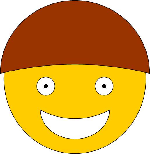 2) Cut Open A Paper Shopping Bag, Squish Your Hat Down - Smiley (515x528), Png Download