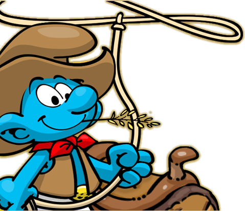 Cowboy Smurf (479x414), Png Download