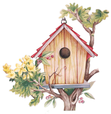 Izmopej5 - Birds Home With Birds Clipart (445x458), Png Download
