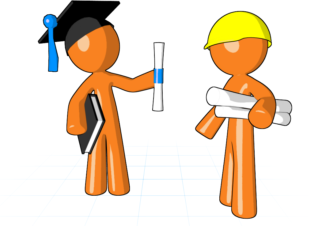 Education Clipart Educated Person - Education And Employment Cartoon (1050x750), Png Download