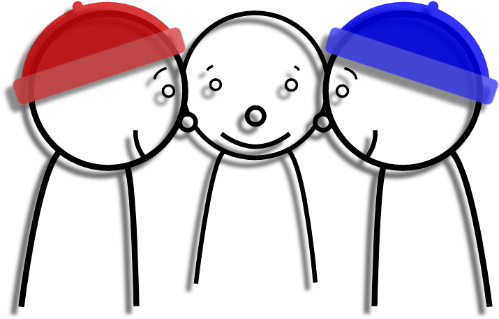 Three Men In Red And Blue Hats - 3 Hat Riddle (730x477), Png Download