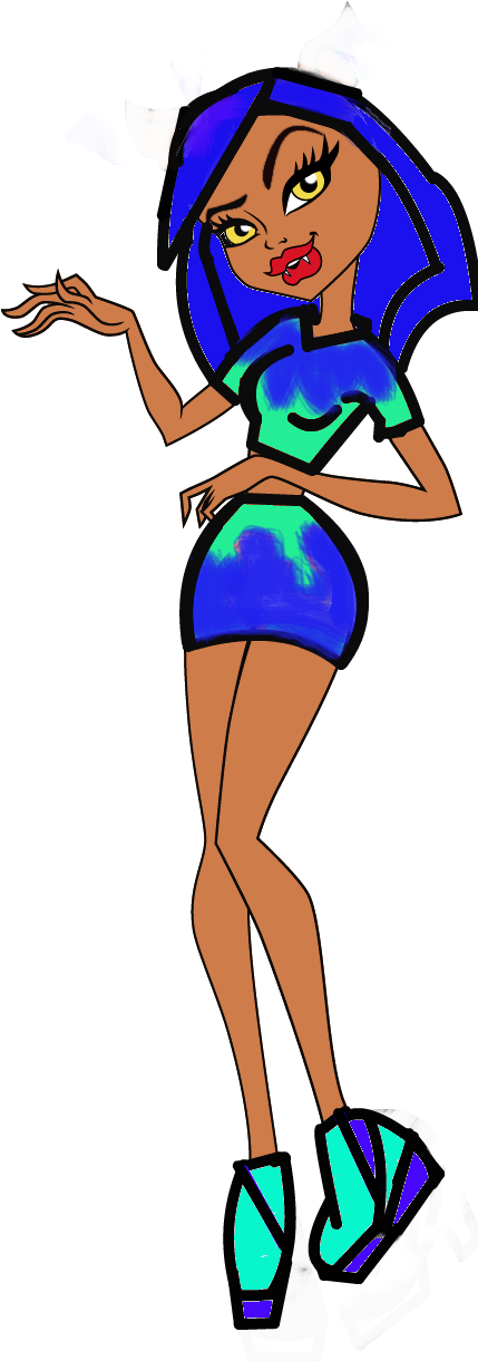 Scary Tales Clawdeen Coloured Base By Anaaospedacos-d5mkptd - Monster High Clawdeen Base (446x1226), Png Download