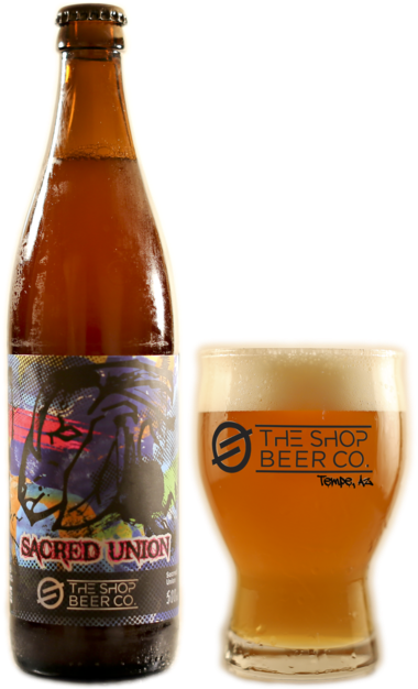 Theshopbeer Sacred Union Bottle And Glass - Beer Bottle (1000x667), Png Download