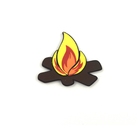 Set Of 10 ~ Acrylic Fire Marshmallow Cookie Milk Egg - Emblem (480x437), Png Download