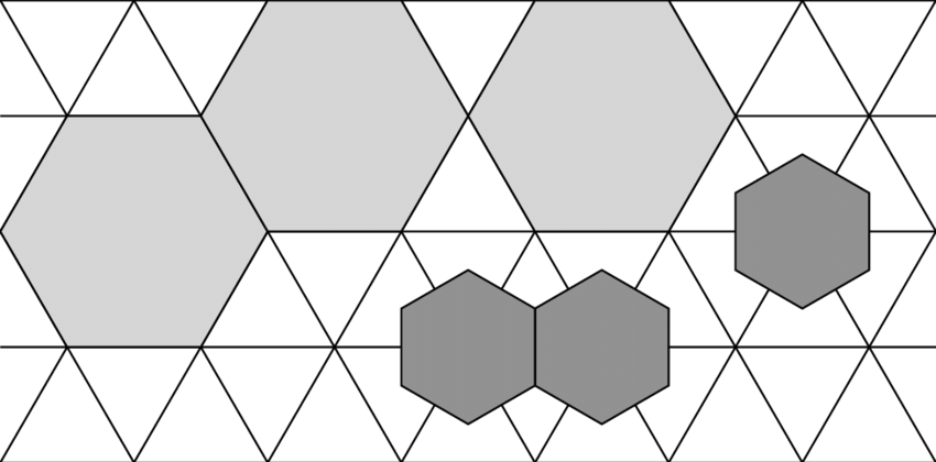 A Typical Configuration Of Large And Small Hexagons - Triangle (850x420), Png Download