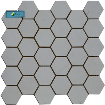 Hexagons Natural Marble Mosaics - Tile (350x350), Png Download