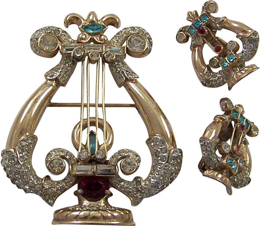 Corocraft Coro Craft Sterling Bejeweled 'carnegie Hall' - Badge (847x847), Png Download