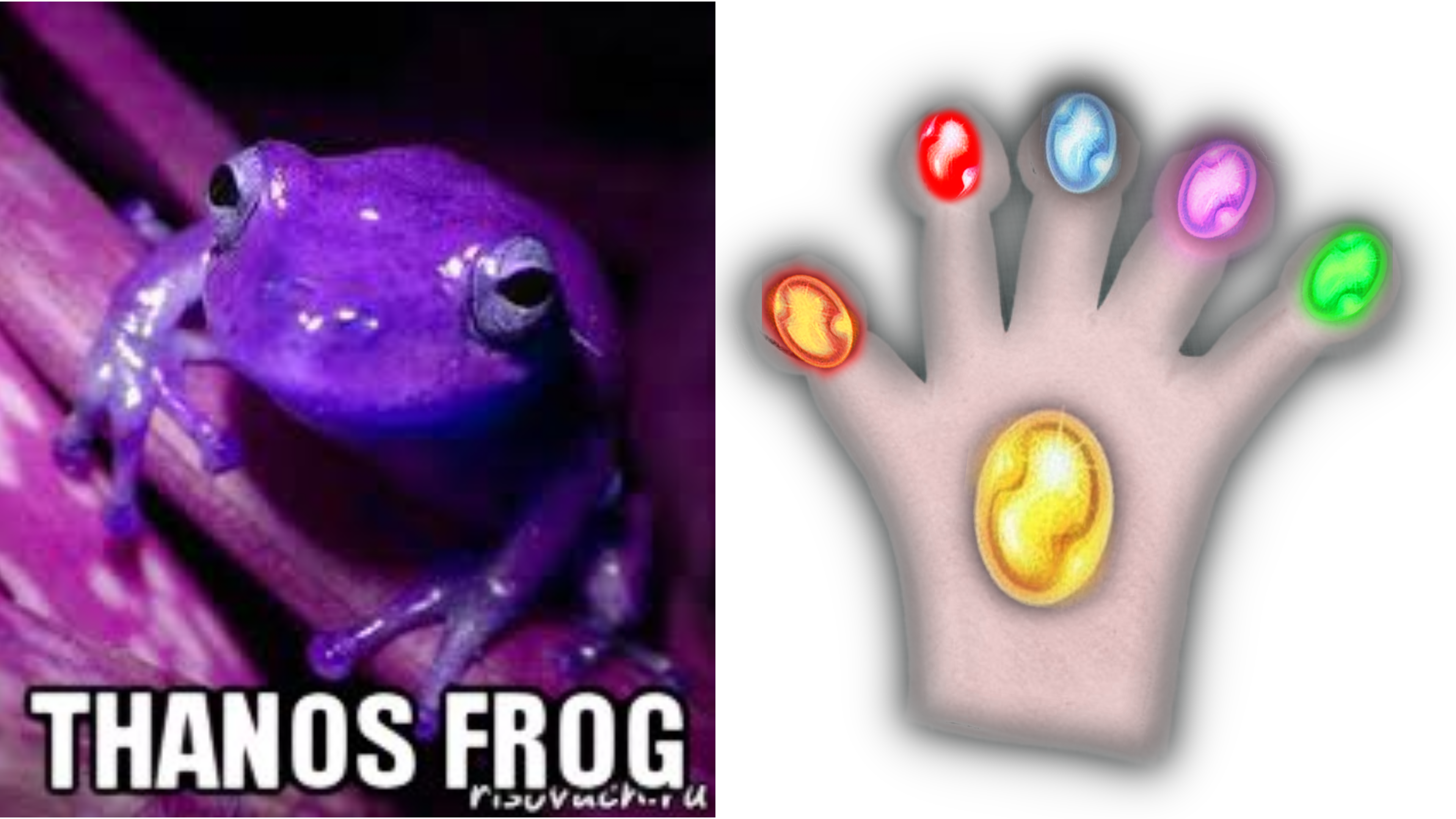 Thanos Glove Gauntlet Custom Fit For Frog Fingers Imgur - Purple Frog (3840x2160), Png Download