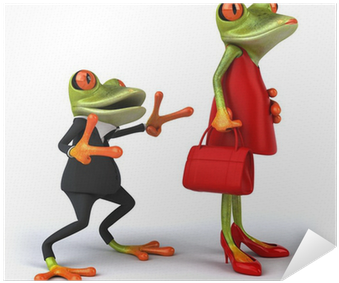 Funny Frog With Couple (400x400), Png Download