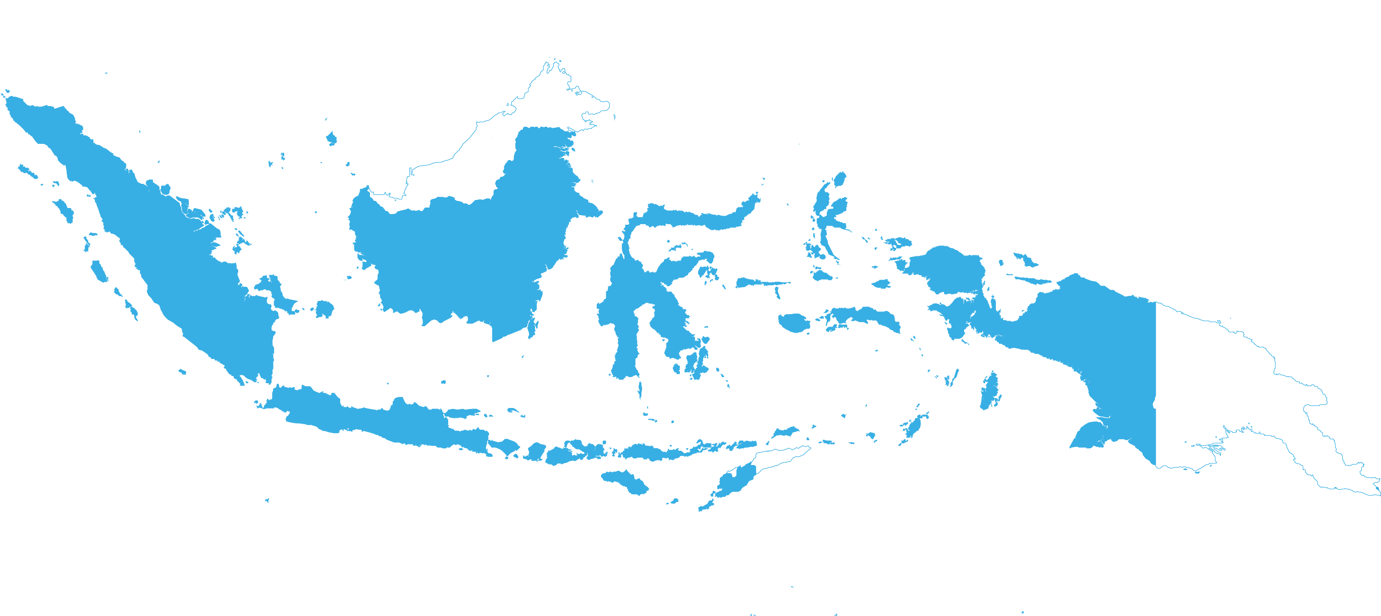 Png Peta Indonesia - Indonesia Map Vector (2741x1249), Png Download
