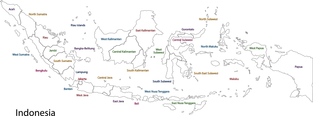 Printable Map Of Indonesia Wallpaper Printable Map - Map (1000x371), Png Download