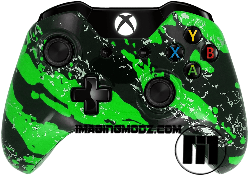 Green Splatter Xbox One Controller - Xbox One Controller (463x325), Png Download