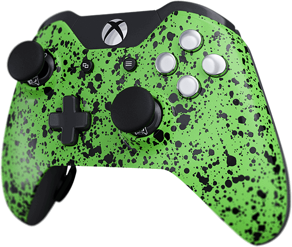 Xbox One Evil Shift Splatter Series Esports Pro Controller - Green Splatter On Black (600x509), Png Download