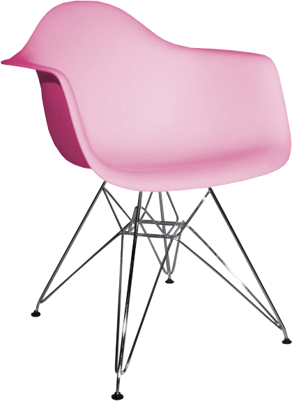 Eames Cromo Blanca Rosa - Modern Classics Eiffel Wire Base Armchair (600x600), Png Download