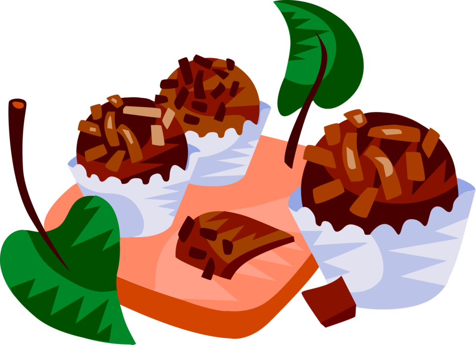 Vector Illustration Of Brigadeiro, Brazilian Chocolate - Brigadeiro (966x700), Png Download