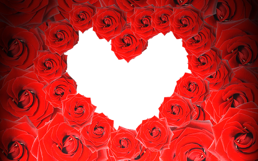Red Rose Heart Border - Png Red Roses Border (905x566), Png Download