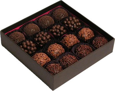 Caixa Brigadeiro - Brigadeiro Gourmet Embalagem Preço (400x318), Png Download