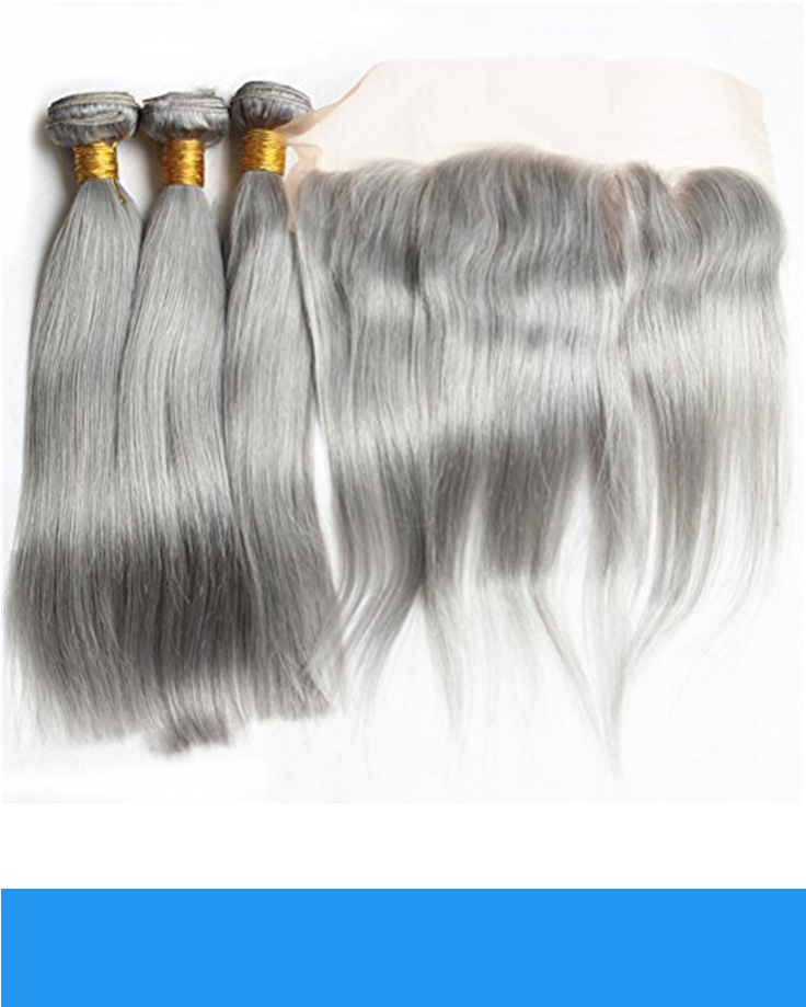 Zara Hair Gray Brazilian Hair Bundles With Frontal - Lace Wig (735x1100), Png Download