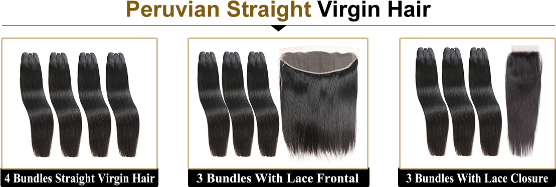 Virgin Hair Bundle With Closure - Lace Wig (1200x400), Png Download