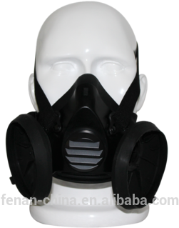 Double Canister Gas Mask ,industrial Face Mask, Half - Gas Mask (350x350), Png Download