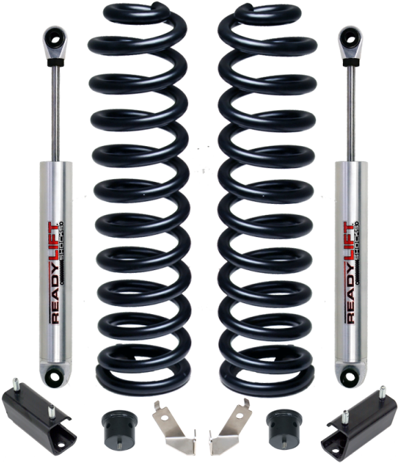 Lift Front Coil Spring Kit Includes Front Shocks 46- - Readylift 46-2440 2.5 In. Front Leveling Kit Coil Springs (800x800), Png Download