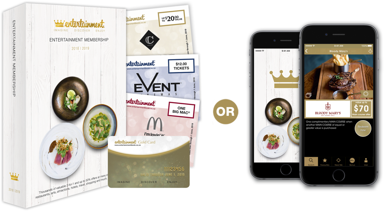 1819 3d Book Vouchers 2 Phones Nz Pic - Entertainment Book 2018 19 (1400x816), Png Download