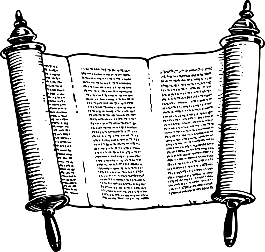 Download Png - Torah Black And White (1024x972), Png Download