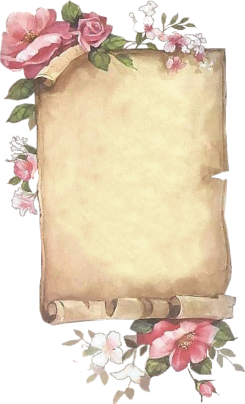 Pergaminho - Pergaminho Com Flores (334x551), Png Download