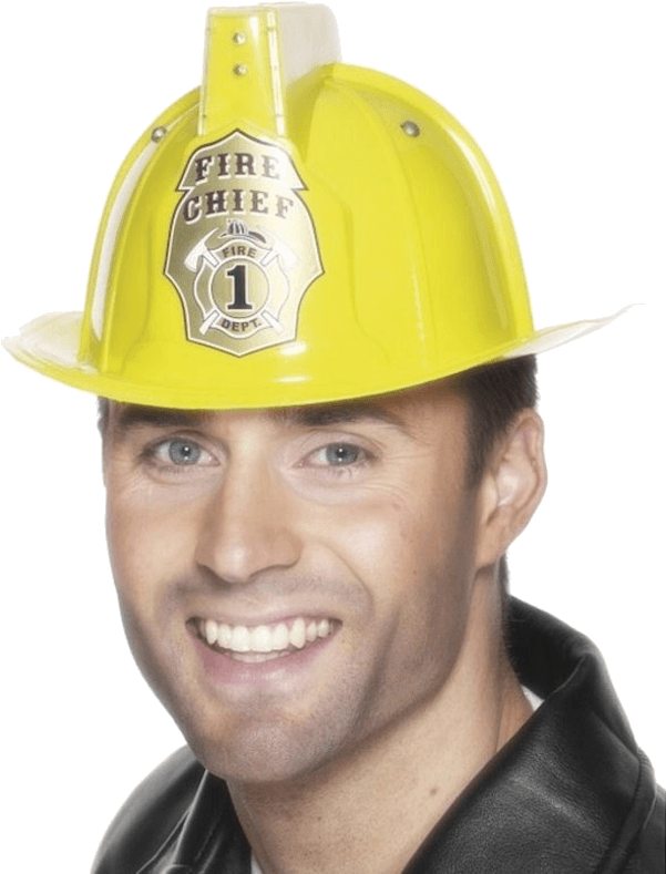 Adult Men's Flashing Firemans Helmet Hat Fancy Dress (600x951), Png Download
