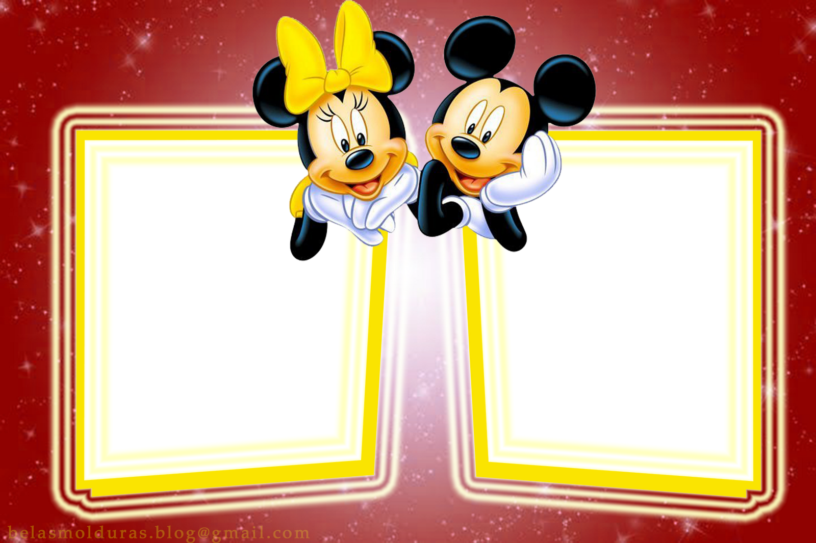Molduras Mickey E Minnie Para Duas Fotos - Minnie (1600x1066), Png Download