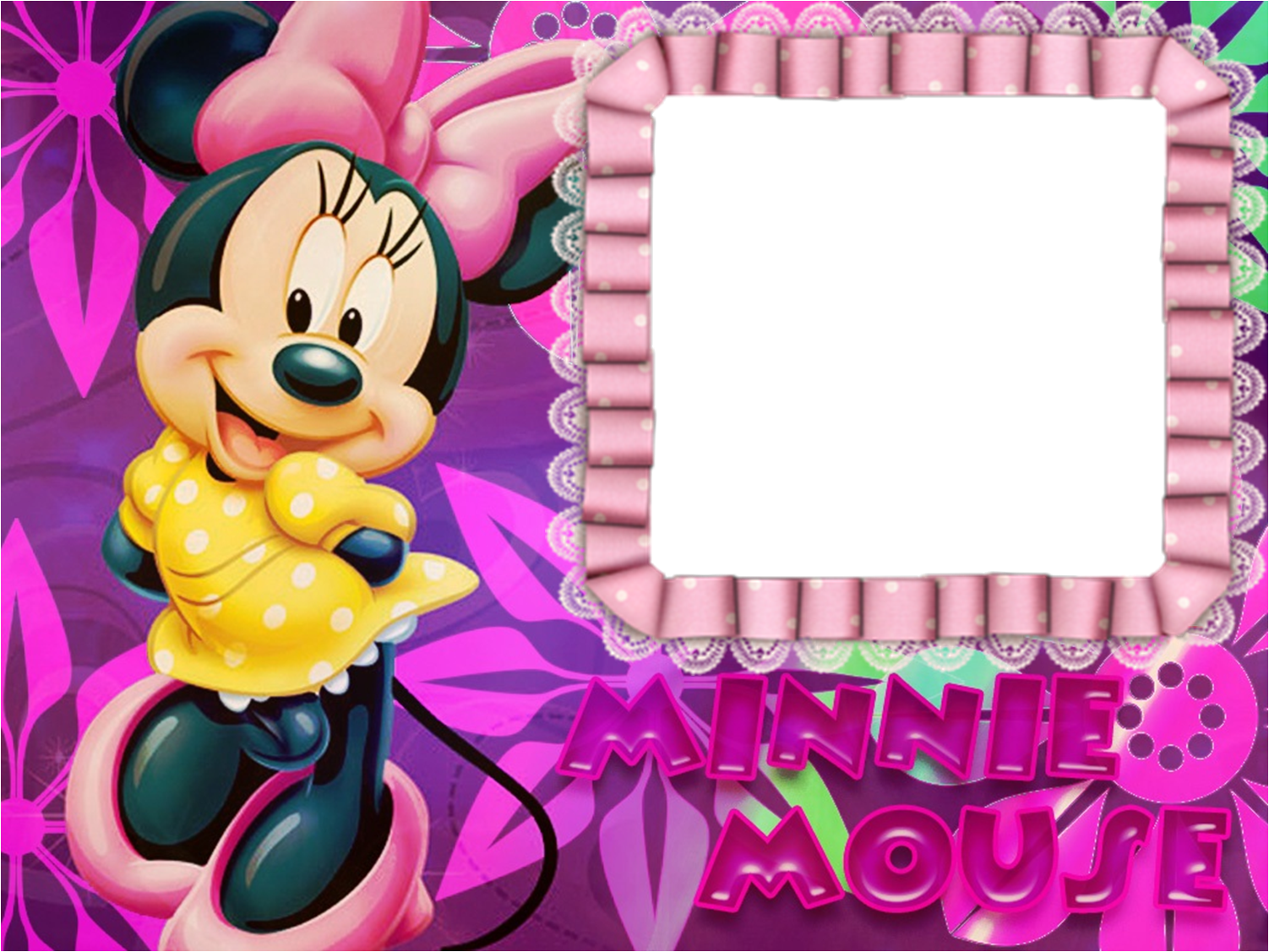 Download Jp Molduras Digitais Minnie Mouse Purple Blingee PNG Image