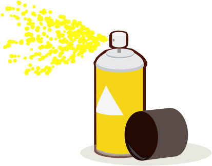 Paint Can Spray Yellow - Yellow Spray Paint Can (451x363), Png Download