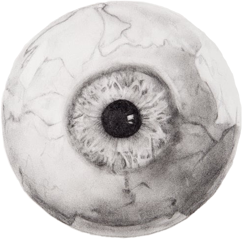 Eye Eyeball Creepy Closeup Drawing Interesting Art - Eye (492x487), Png Download