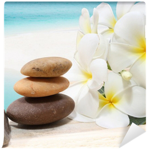 Zen Spa Concept Background - Pedras De Massagem E Flores (400x400), Png Download