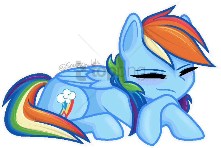 Realfluttertree, Eyes Closed, Rainbow Dash, Safe, Simple - Rainbow Dash (800x525), Png Download