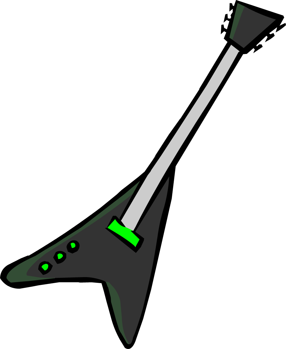 Blackelectricguitar - Club Penguin Electric Guitar (958x1170), Png Download