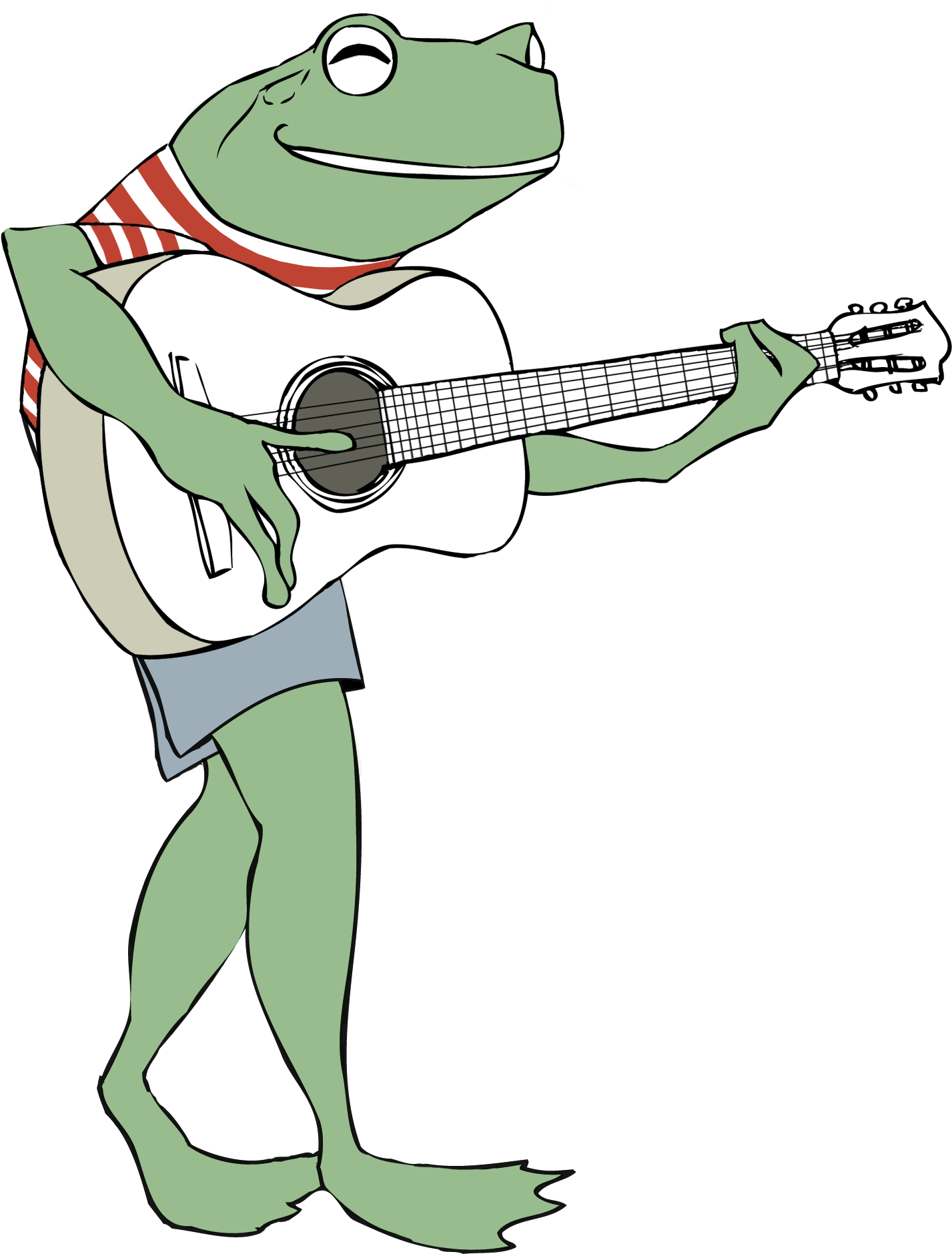 “adult Frogs” - Cartoon Frog With A Guitar (2081x2081), Png Download