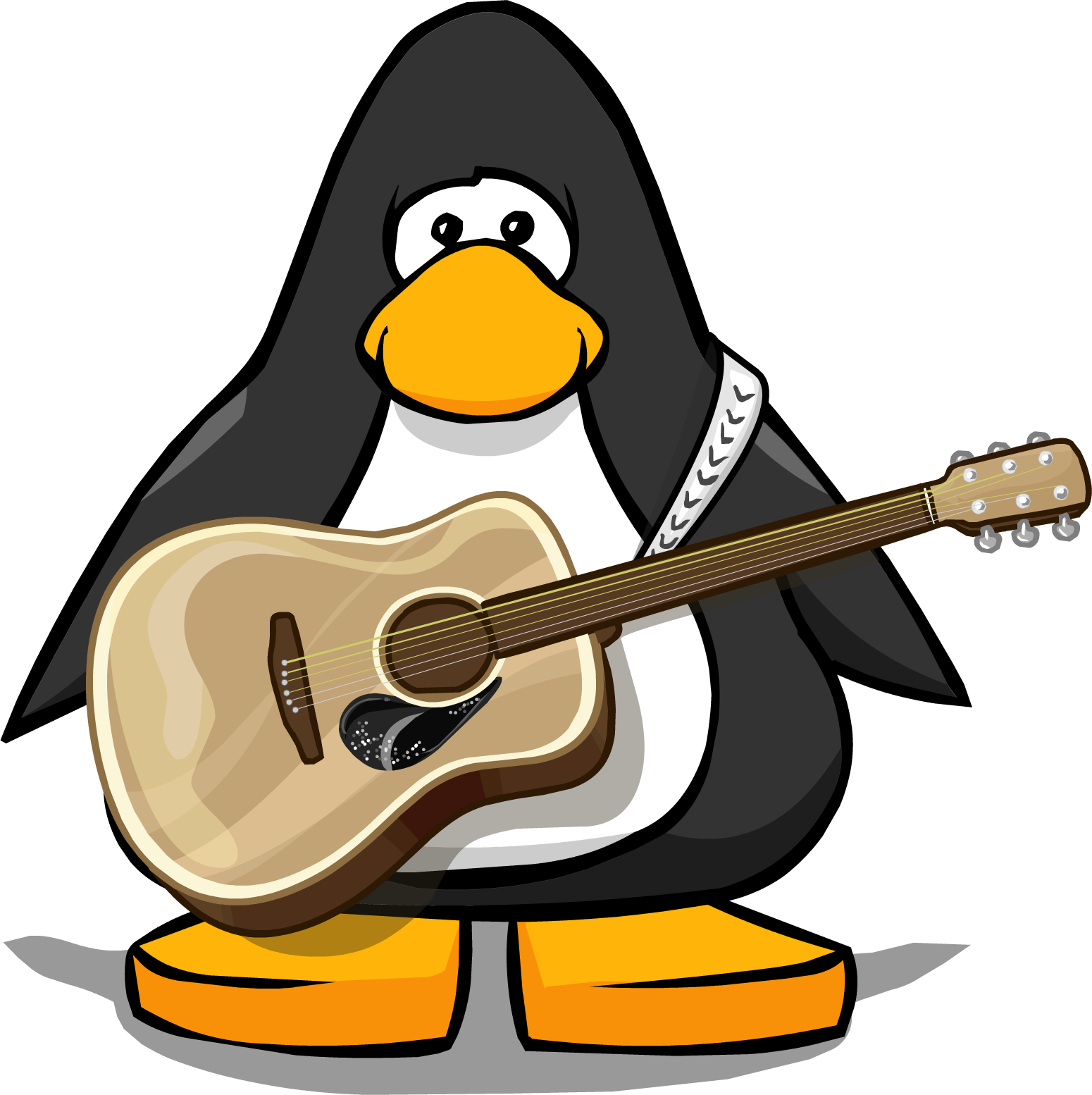 Clothing 5462 Player Card - Club Penguin Acoustic Guitar (1550x1554), Png Download