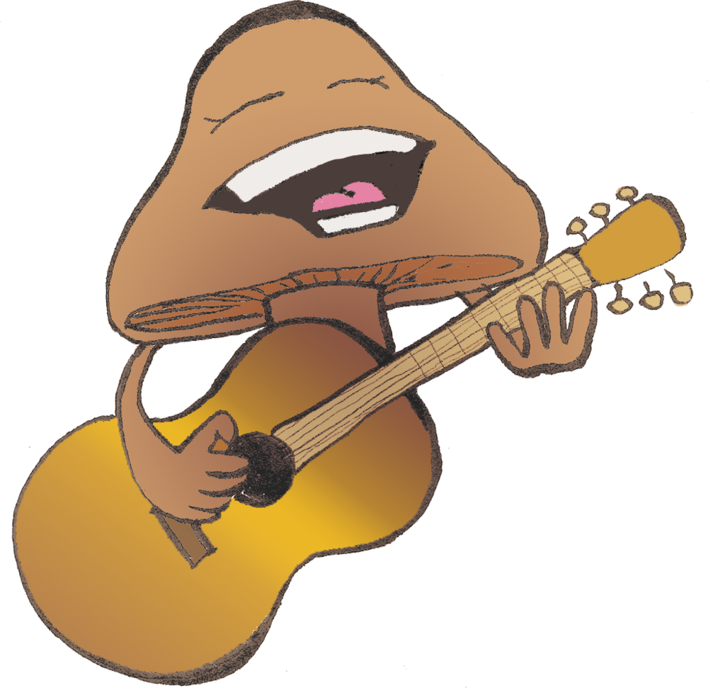 Mushroom3b - Mushroom Guitar (1000x971), Png Download