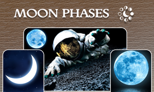 Moon Phase Lunar Calendar Moonlight Zadiac Widget - Group Of Astronauts On The Moon (500x300), Png Download